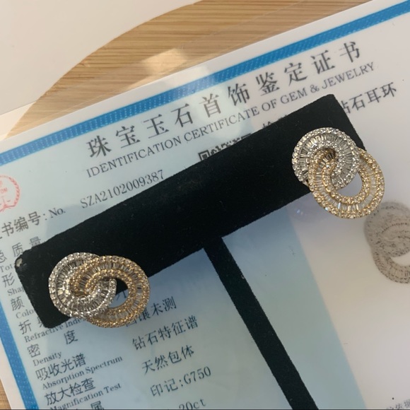 ‼️SOLD‼️Two Toned Natural Diamond Infinity Earrings - Picture 7 of 7